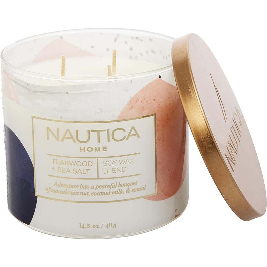 NAUTICA TEAKWOOD & SEA SALT by Nautica - CANDLE 14.5 OZ