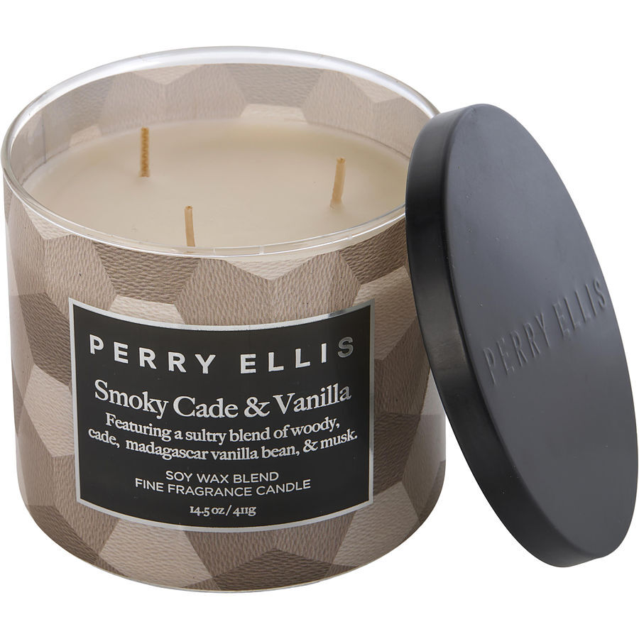 PERRY ELLIS SMOKY CADE & VANILLA by Perry Ellis - SCENTED CANDLE 14.5 OZ