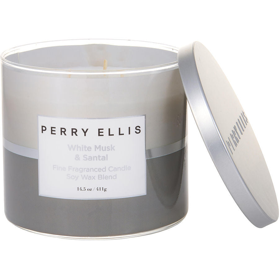 PERRY ELLIS WHITE MUSK & SANTAL by Perry Ellis - SCENTED CANDLE 14.5 OZ