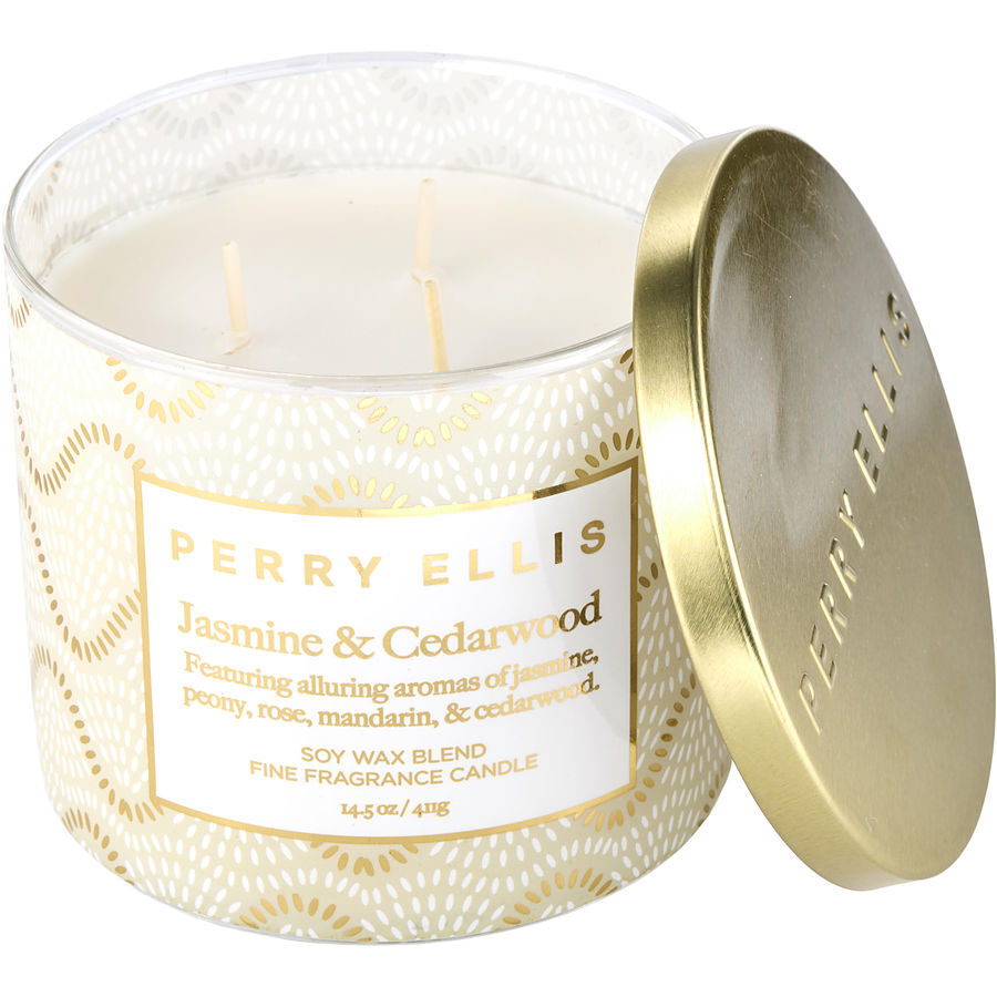 PERRY ELLIS JASMINE & CEDARWOOD by Perry Ellis - SCENTED CANDLE 14.5 OZ