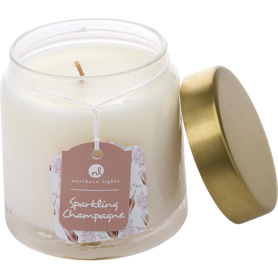 SPARKLING CHAMPAGNE by Northern Lights - SCENTED SOY GLASS CANDLE 10 OZ