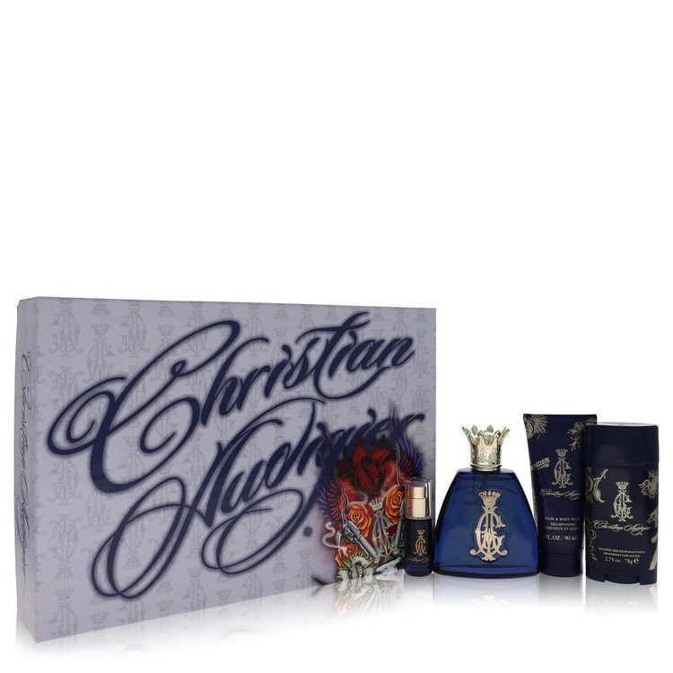 Christian Audigier by Christian Audigier Gift Set -- 3.4 oz Eau De Toilette Spray + .25 oz MIN EDT + 3 oz Body Wash + 2.75 Deodorant Stick (Men)